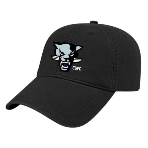 CUMBERLAND PANTHERS GIRLS FOOTBALL PREMIUM LINE CAP AMERICA ADJUSTABLE BLACK CAP WITH EMBROIDERED LOGO