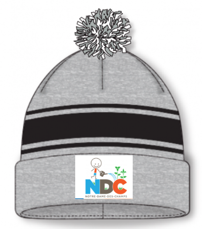 ÉCOLE ÉLÉMENTAIRE CATHOLIQUE NOTRE DAME DES CHAMPS AK POM POM HAT WITH EMBROIDERED LOGO