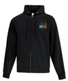 ÉCOLE ÉLÉMENTAIRE CATHOLIQUE NOTRE DAME DES CHAMPS FULL ZIP COTTON HOODIE WITH EMBROIDERED LEFT CHEST LOGO