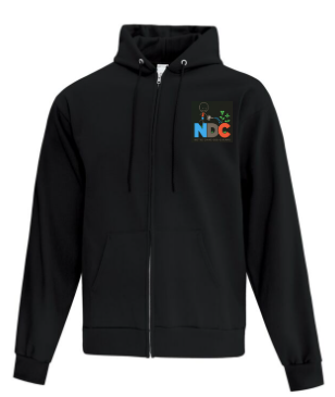 ÉCOLE ÉLÉMENTAIRE CATHOLIQUE NOTRE DAME DES CHAMPS FULL ZIP COTTON HOODIE WITH EMBROIDERED LEFT CHEST LOGO