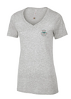 ROCKCLIFFE LAWN TENNIS CLUB LADIES VNECK COTTON TSHIRT WITH HEAT PRESSED LEFT CHEST LOGO