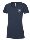 ROCKCLIFFE LAWN TENNIS CLUB LADIES VNECK COTTON TSHIRT WITH HEAT PRESSED LEFT CHEST LOGO
