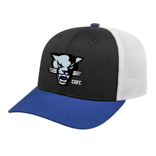 CUMBERLAND PANTHERS GIRLS FOOTBALL PREMIUM TRUCKER MESH BACK CAP ADJUSTABLE BACK WITH EMBROIDERED LOGO