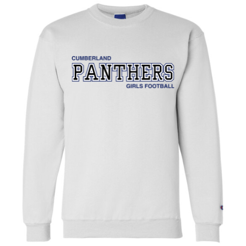 CUMBERLAND PANTHERS GIRLS FOOTBALL CHAMPION COTTON SWEATSHIRT WITH FULL FRONT APPLIQUE