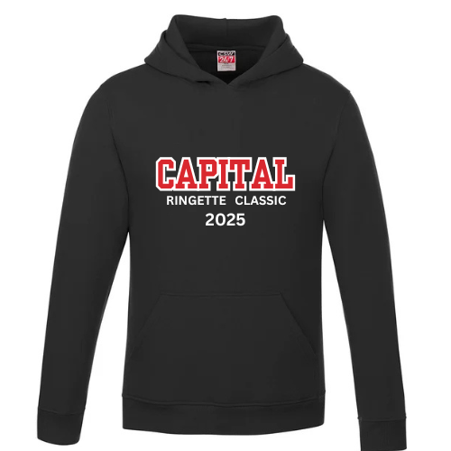 CAPITAL RINGETTE CLASSIC CSW VAULT PULLOVER HOODED SWEATSHIRT WITH FULL FRONT TWILL APPLIQUÉ AND CRC LOGO EMBROIDERED ON HOOD