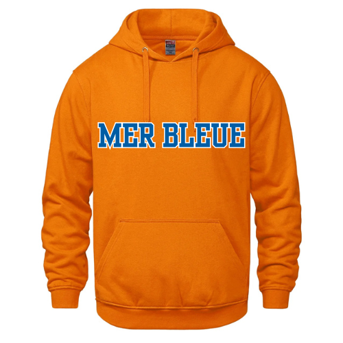 MER BLEUE LOUPS CHAMPION COTTON HOODIE WITH FULL FRONT APPLIQUE
