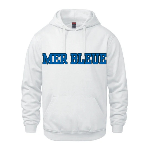 MER BLEUE LOUPS CHAMPION COTTON HOODIE WITH FULL FRONT APPLIQUE