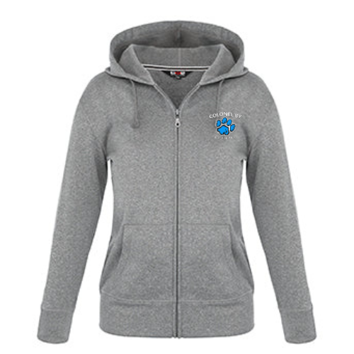 COLONEL BY CYPRESS CREEK LADIES FULL ZIP POLYESTER HOODIE WITH EMBROIDERED LEFT CHEST LOGO