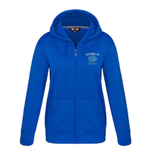 COLONEL BY CYPRESS CREEK LADIES FULL ZIP POLYESTER HOODIE WITH EMBROIDERED LEFT CHEST LOGO