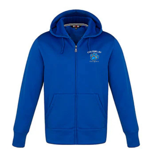 COLONEL BY CYPRESS CREEK MEN'S FULL ZIP POLYESTER HOODIE WITH EMBROIDERED LEFT CHEST LOGO