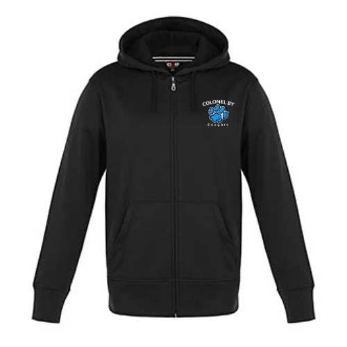 COLONEL BY CYPRESS CREEK MEN'S FULL ZIP POLYESTER HOODIE WITH EMBROIDERED LEFT CHEST LOGO