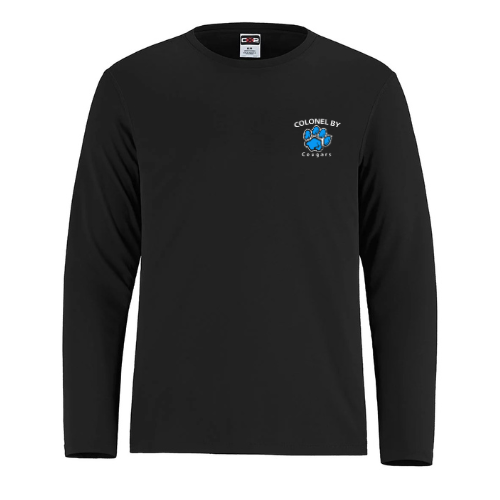 COLONEL BY COTTON LONG SLEEVE TSHIRT WITH LEFT CHEST HEAT PRESS PRINT