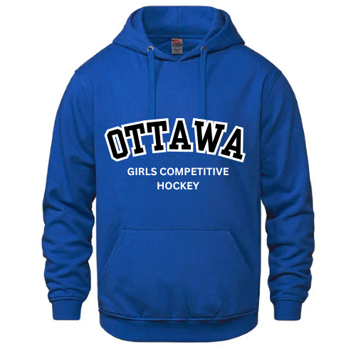OTTAWA ICE VAULT COTTON HOODIE WITH FULL FRONT APPLIQUE