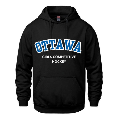 OTTAWA ICE VAULT COTTON HOODIE WITH FULL FRONT APPLIQUE