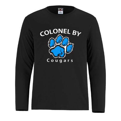 COLONEL BY SHORE DRYFIT LONG SLEEVE TSHIRT WITH FULL FRONT HEAT PRESS LOGO