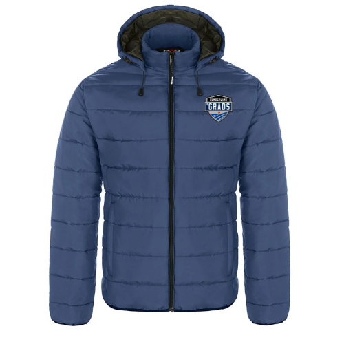 CUMBERLAND JR GRADS GLACIAL PUFFY JACKET  WITH DETACHABLE HOOD AND EMBROIDERED LEFT CHEST LOGO