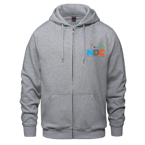 ÉCOLE ÉLÉMENTAIRE CATHOLIQUE NOTRE DAME DES CHAMPS FULL ZIP COTTON HOODIE WITH EMBROIDERED LEFT CHEST LOGO