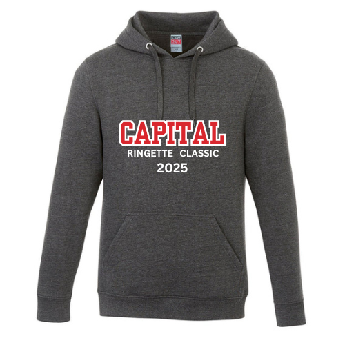 CAPITAL RINGETTE CLASSIC CSW VAULT PULLOVER HOODED SWEATSHIRT WITH FULL FRONT TWILL APPLIQUÉ AND CRC LOGO EMBROIDERED ON HOOD